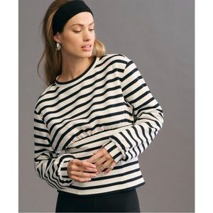 Maeve corset waist stripped sweatshirt